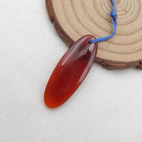 Perle pendentif en agate rouge naturelle, 35 x 14 x 4 mm, 3,8 g