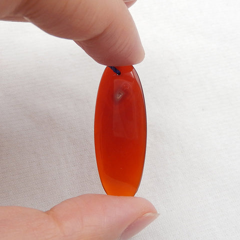 Perle pendentif en agate rouge naturelle, 35 x 14 x 4 mm, 3,8 g