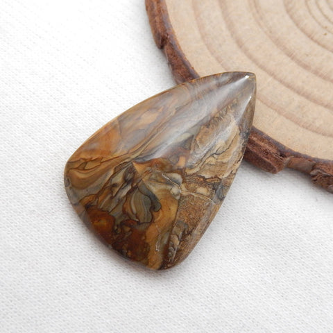 天然美国 Biggs Picture Jasper 泪珠宝石凸圆形，32x21x5mm，4.7g