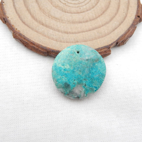 Belle pierre pendentif chrysocolle, 21x5mm, 4.0g