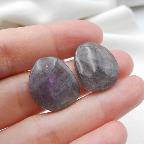 Natural Labradorite Earring Beads 19x16x4mm, 5.2g