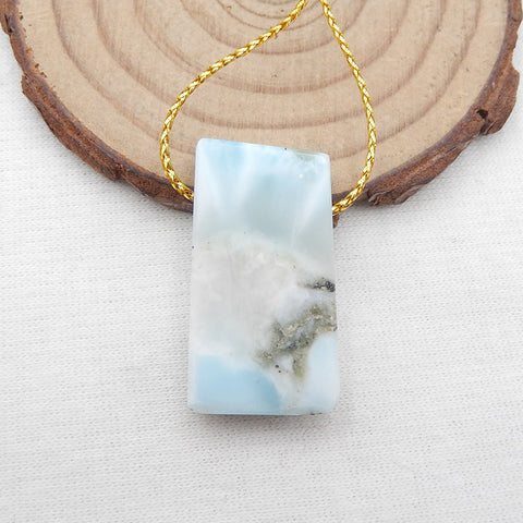 Pendentif pépite de pierres précieuses Larimar, pendentif Larimar brut, 29x16x6mm, 7.7g