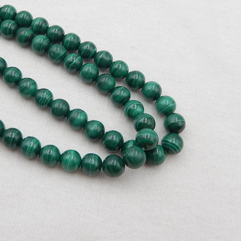 8mm Malachite Loose Round Beads For DIY Jewelry Making, 1 Strand, 40cm