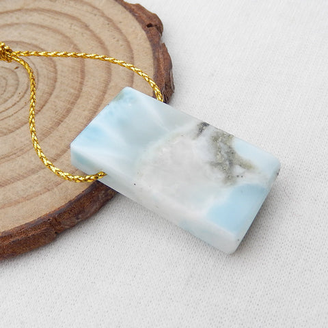 Natural Larimar Pendant Bead 29x16x6mm, 7.7g