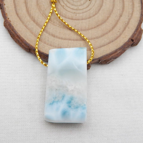 Natural Larimar Pendant Bead 29x16x6mm, 7.7g