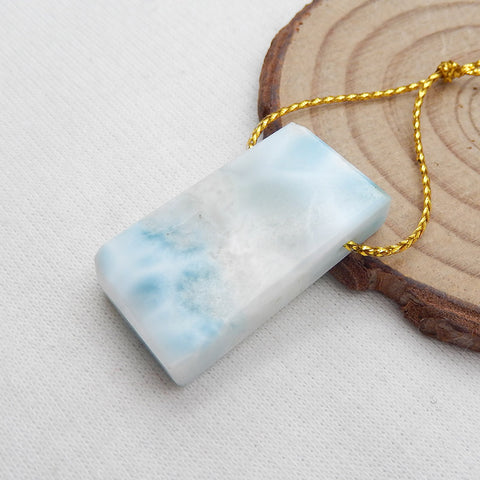 Natural Larimar Pendant Bead 29x16x6mm, 7.7g