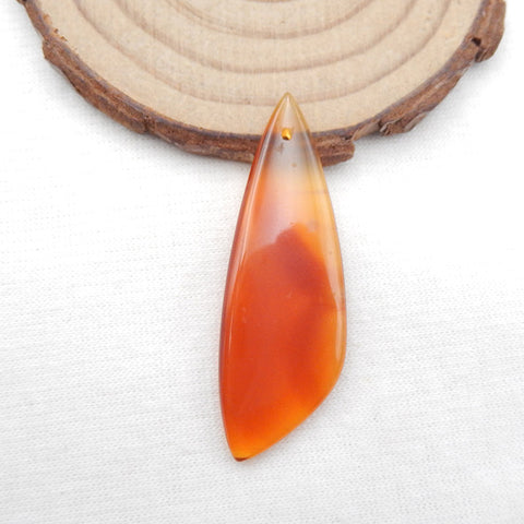 Perle pendentif en agate rouge naturelle, 45 x 16 x 4 mm, 4,1 g