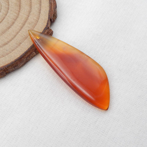 Perle pendentif en agate rouge naturelle, 45 x 16 x 4 mm, 4,1 g