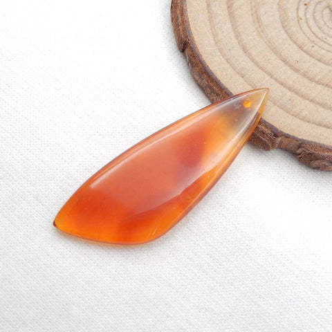 Perle pendentif en agate rouge naturelle, 45 x 16 x 4 mm, 4,1 g