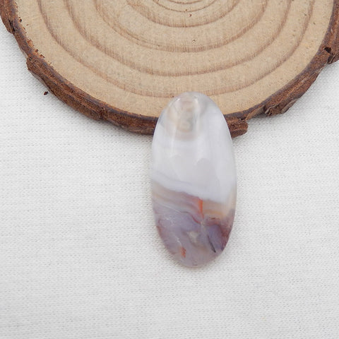 Natural Crazy Lace Agate Cabochon 30x15x4mm, 3.6g