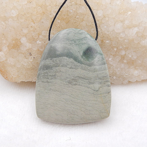 Natural Ocean Jasper Pendant Bead 48X38X8mm, 26.4g