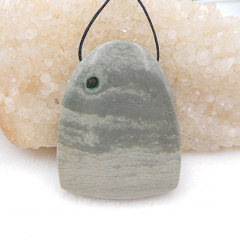 Natural Ocean Jasper Pendant Bead 48X38X8mm, 26.4g