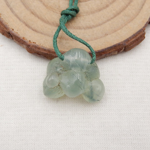 Natural Prehnite Pendant Bead 17x20x11mm, 5.2g