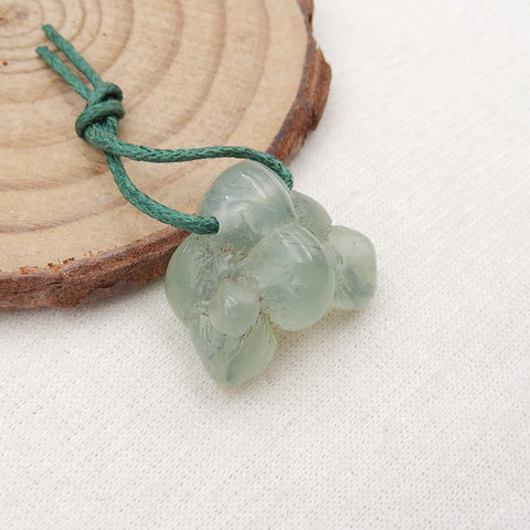 Natural Prehnite Pendant Bead 17x20x11mm, 5.2g