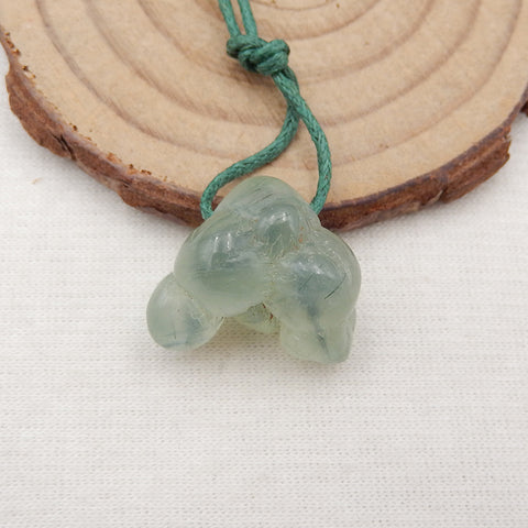 Natural Prehnite Pendant Bead 17x20x11mm, 5.2g