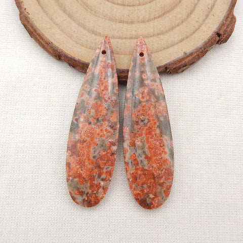 Natural Ocean Jasper Earring Beads 45x13x4mm, 7.8g