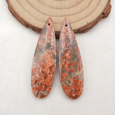 Natural Ocean Jasper Earring Beads 45x13x4mm, 7.8g