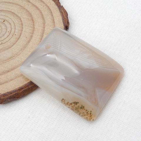 Perle pendentif percée en agate à rayures naturelles, 36 x 27 x 8 mm, 15,1 g