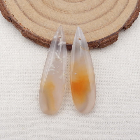 Natural Ochoco Agate Earring Beads 35x10x4mm, 5.2g