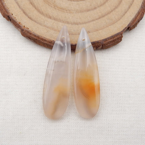 Natural Ochoco Agate Earring Beads 35x10x4mm, 5.2g