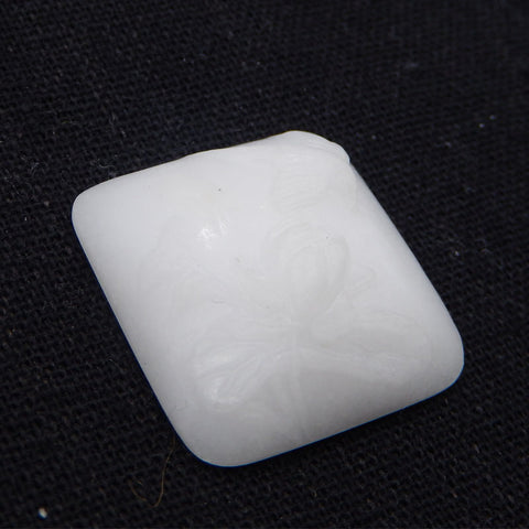 Natural White Jade Cabochon 26X25X8mm, 7.6g