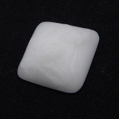 Natural White Jade Cabochon 26X25X8mm, 7.6g