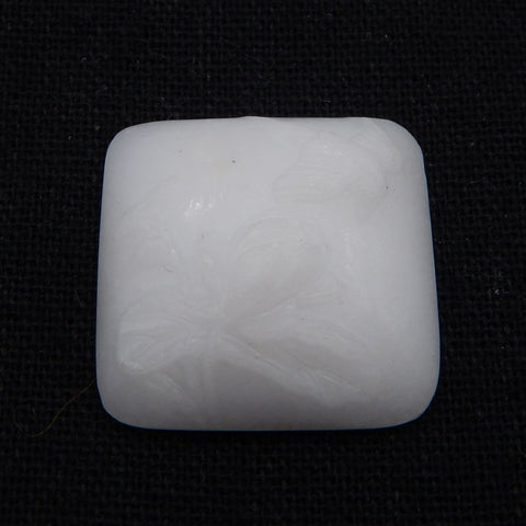 Natural White Jade Cabochon 26X25X8mm, 7.6g