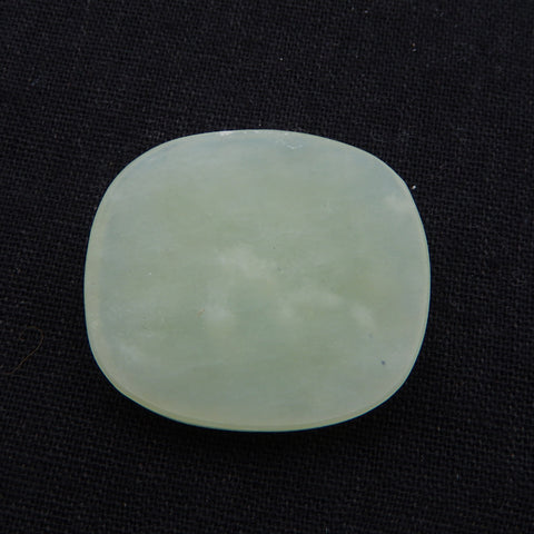 Cabochon rond en pierre naturelle de jade néphrite sculpté à la main, 40 x 35 x 8 mm, 18,4 g