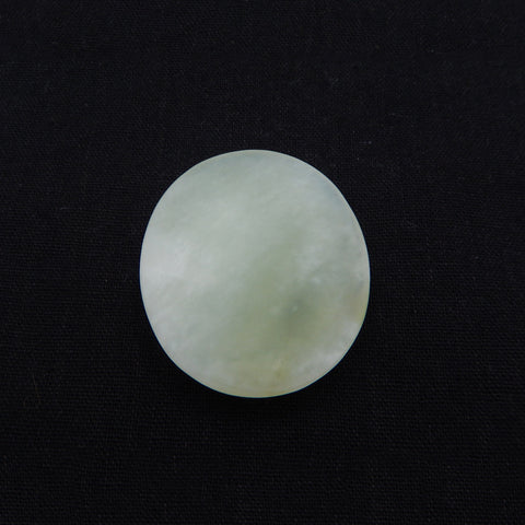 Cabochon rond en pierre naturelle de jade néphrite sculpté à la main, 51 x 45 x 10 mm, 34,1 g