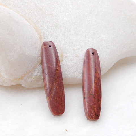 Natural Red Creek Jasper Earring Beads 35X8X4mm, 4.7g