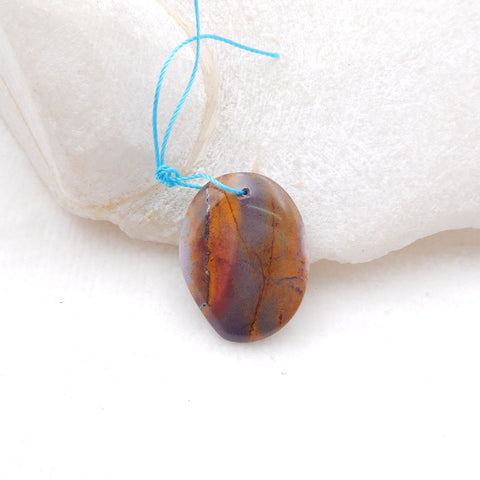 Natural Mookaite Jasper Pendant Bead 26X20X5mm, 3.7g