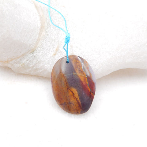 Natural Mookaite Jasper Pendant Bead 26X20X5mm, 3.7g