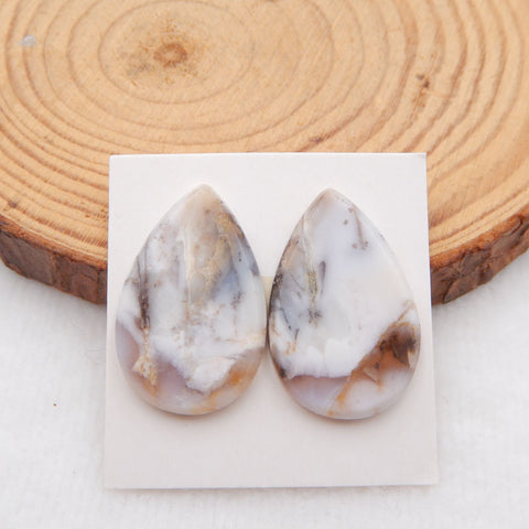 Cabochon naturel en pierre gemme d'opale d'arborisation, 28X18X3mm, 5.4g