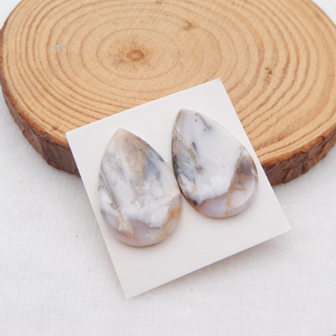 Cabochon naturel en pierre gemme d'opale d'arborisation, 28X18X3mm, 5.4g