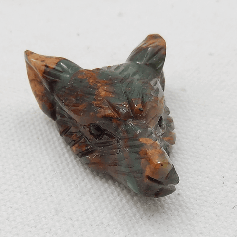 Customizable 35mm Natural Gemstone Carved Wolf Head Pendant