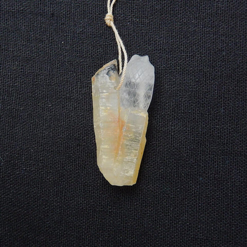 Sale 1 Piece Unique Hand Carved Cobra Snake Clear Ghost Quartz Pendant Stone, 46-65mm - MyGemGarden