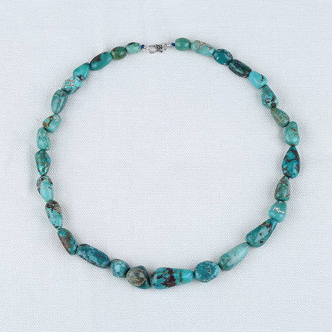 Collier de pierres précieuses de chrysocolle naturelle et d'agate rouge, collier de bijoux, collier réglable.