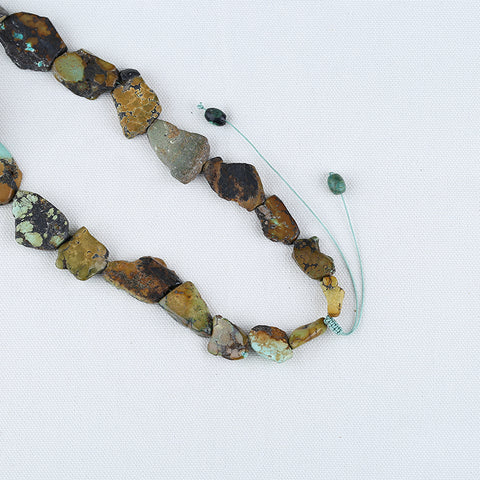 Raw Gemstone Necklaces, Natural Turquoise Gemstone Necklaces, Adjustable Necklace, 1 Strand, 20-28 inch, 110g