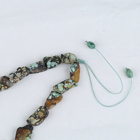 Raw Gemstone Necklaces, Natural Turquoise Gemstone Necklaces, Adjustable Necklace, 1 Strand, 20-28 inch, 110g