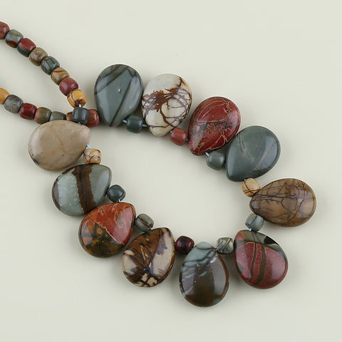 1 Strand Natural Red Creek Jasper Beads for Necklace 20-28 inch, 55g