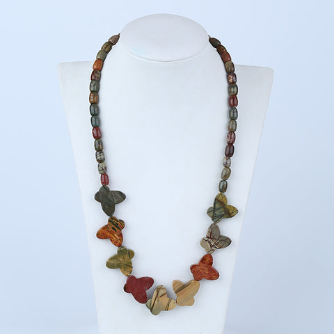 1 Strand Natural Multi-Color Picasso Jasper Beads for Necklace 20-24 inch, 60g