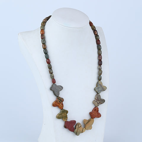 1 Strand Natural Multi-Color Picasso Jasper Beads for Necklace 20-24 inch, 60g