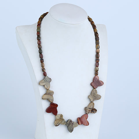 1 Strand Natural Red Creek Jasper Beads for Necklace 22-32 inch 20-24 inch, 47.5g