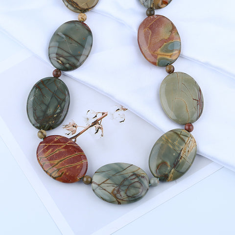 1 Strand Natural Multi-Color Picasso Jasper Beads for Necklace 20-28 inch, 185g