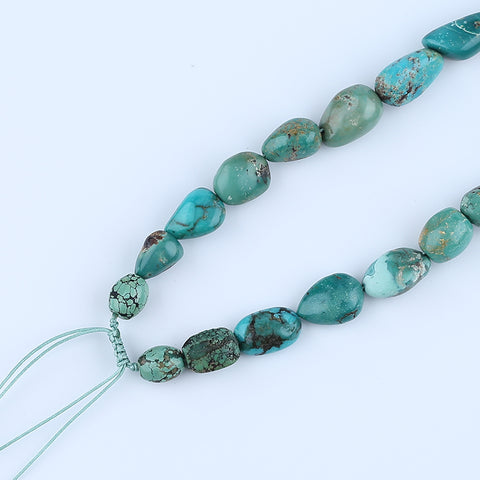 Natural Turquoise Necklace, Handmade Jewelry, Adjustable Necklace, 1 Strand, 18-26 inch, 66g