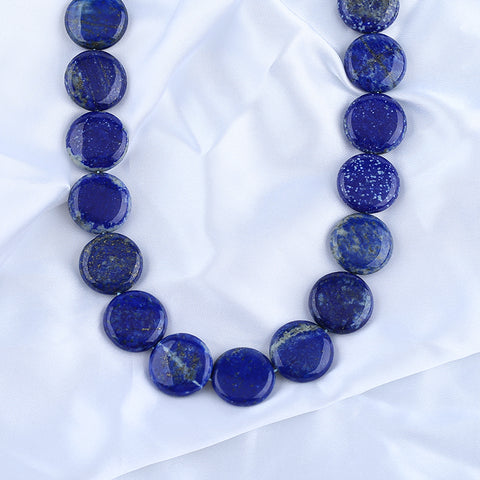 Natural Lapis Lazuli Jewelry Necklace, Round Shape, Handmade Jewelry, 1 Strand, 20 inch, 126.4g