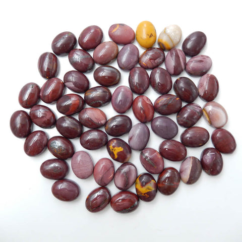 1 Piece Oval Gemstone Cabochon, Amethyst, Obsidian, Tiger's Eye, Red Tiger's Eye, Red Agate, Serpentine and Mookaite, about 20x15x7mm, 3-4g - MyGemGarden