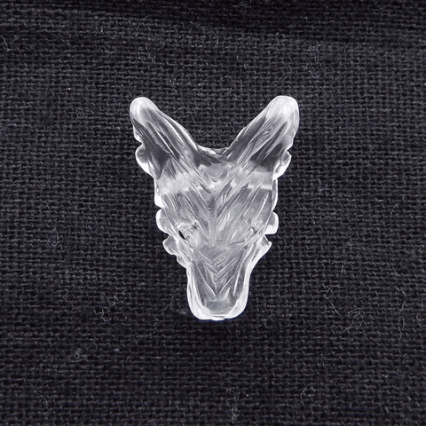 Personnalisé ! Pendentif tête de loup sculpté en pierres précieuses naturelles, 38 x 30 x 13 mm