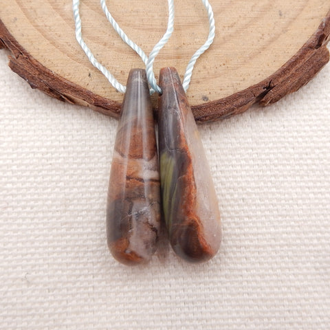 Natural Mushroom Jasper Earring Beads 30x8mm, 5.4g