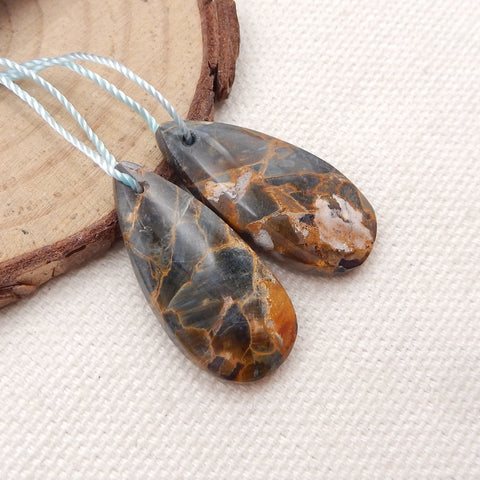 Natural Mushroom Jasper Earring Beads 26x12x4mm, 3.9g